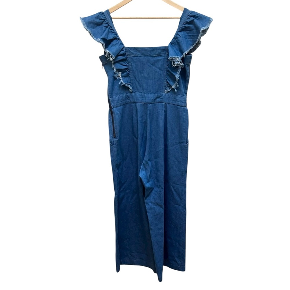 SEA NY Ruffled Shoulder Denim Jumpsuit - Picture 9 of 13